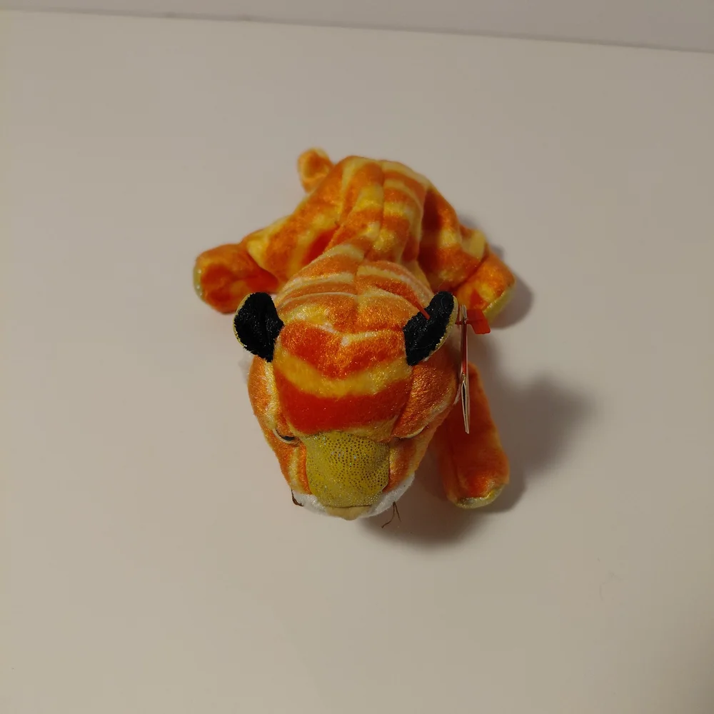 Ty Orange and Yellow Striped Stuffed Tiger